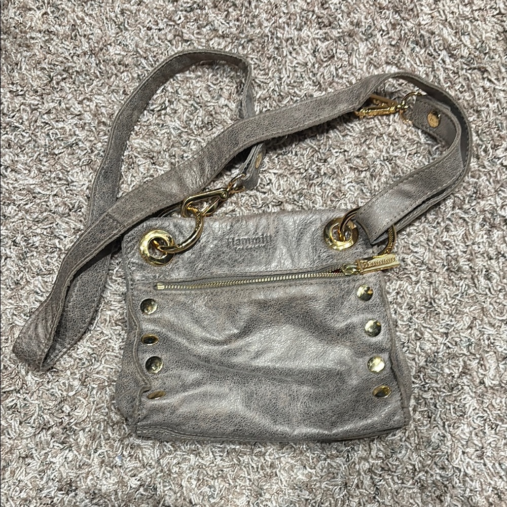 Hammitt Gray/Tan Leather Shoulder Bag